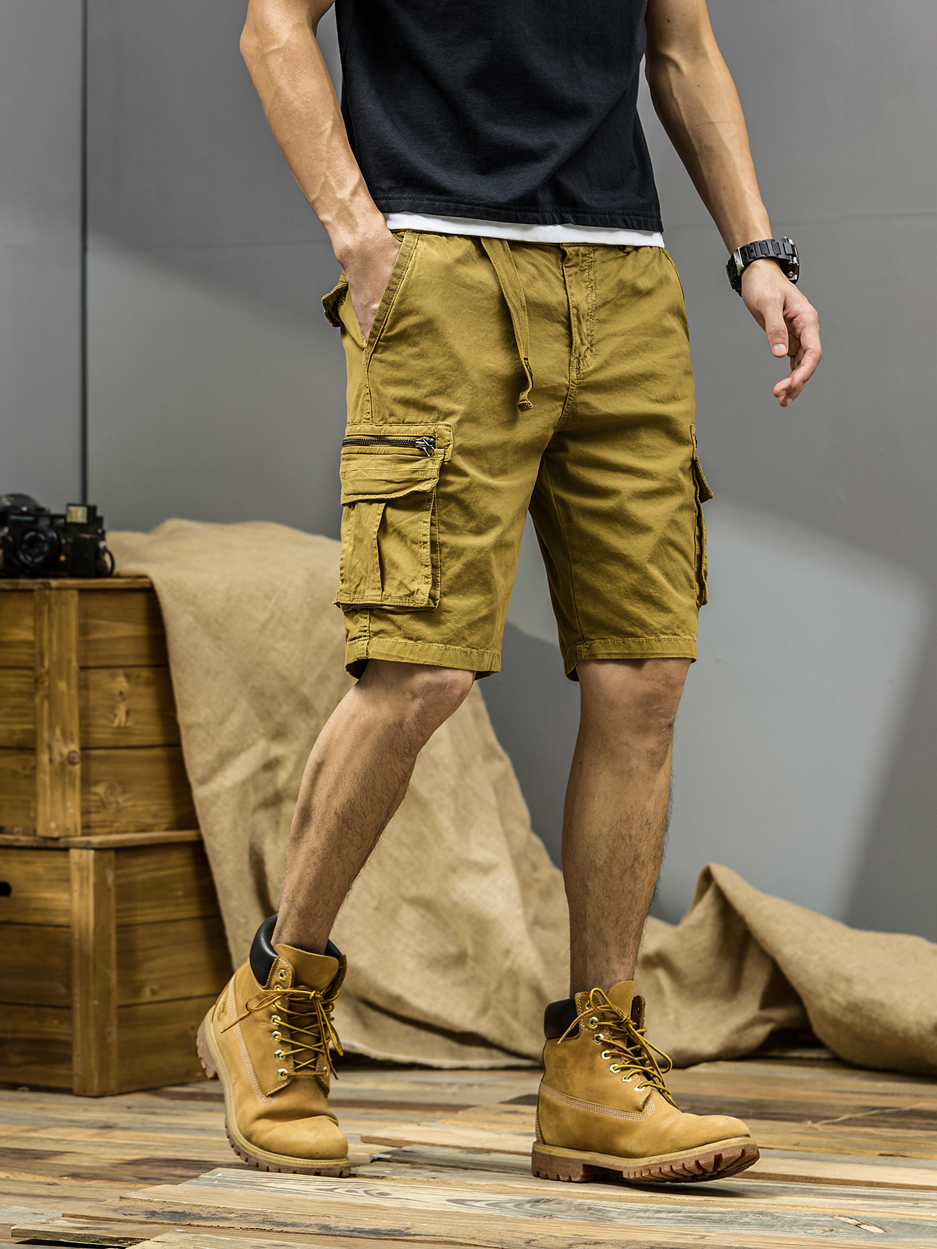 CAAYU Summer Mens Cargo Tactic - Men'S Fashion Khaki Pants ulasan dan harga