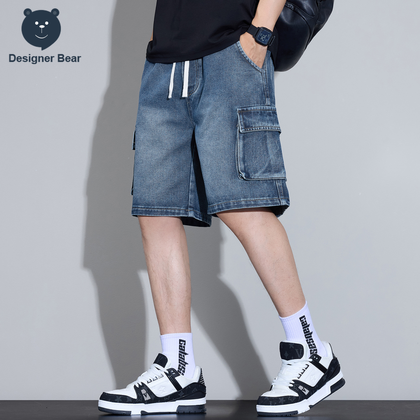 Men's Multi-Pocket Cargo Denim - Men'S Fashion Linen Pants ulasan dan harga