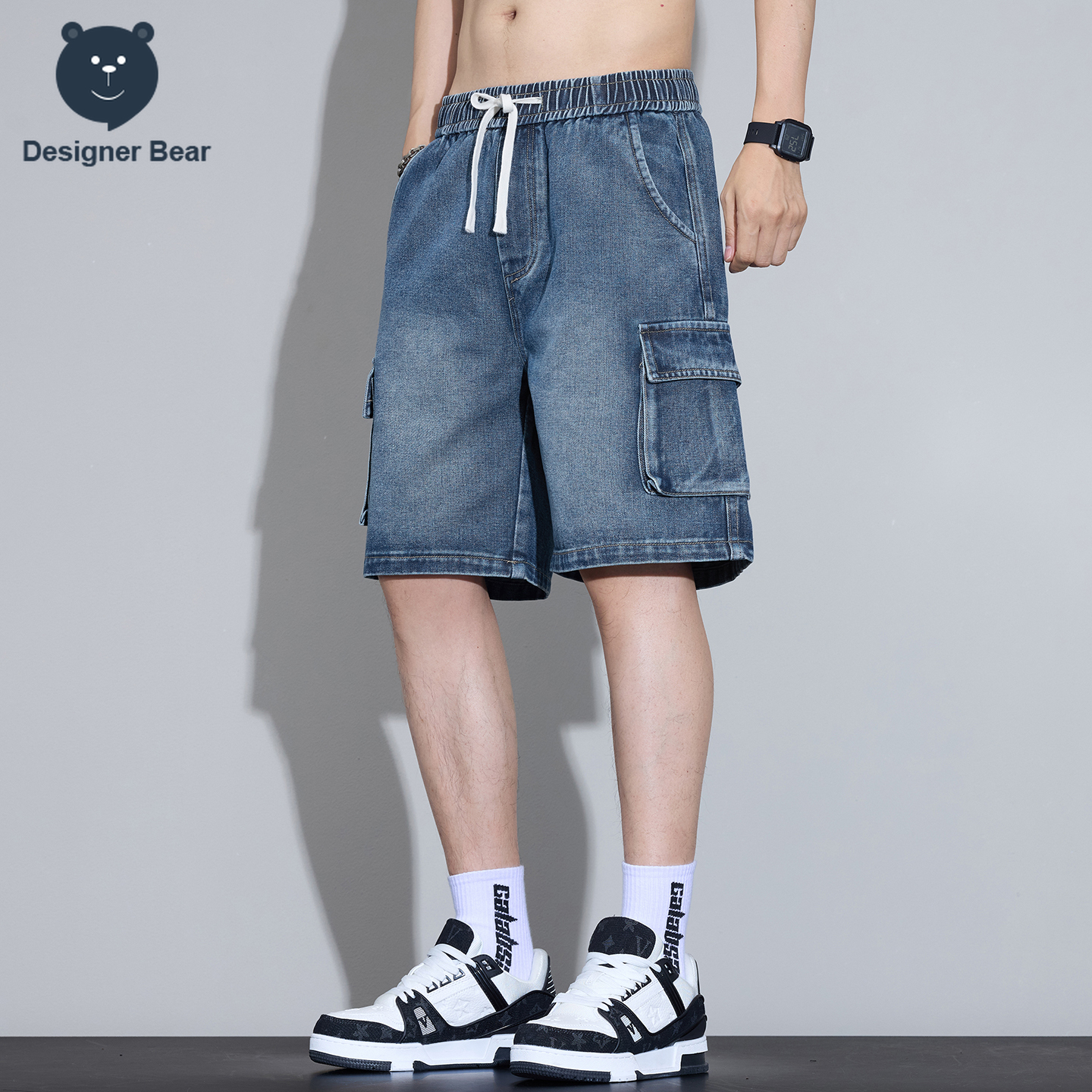 Men's Multi-Pocket Cargo Denim - Men'S Fashion Linen Pants ulasan dan harga