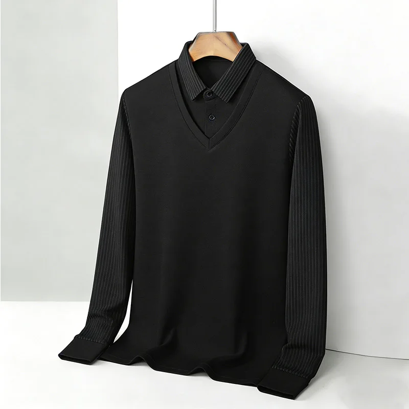 Men's Fake Two Piece Shirt Col - Men'S Fashion Undershirt ulasan dan harga