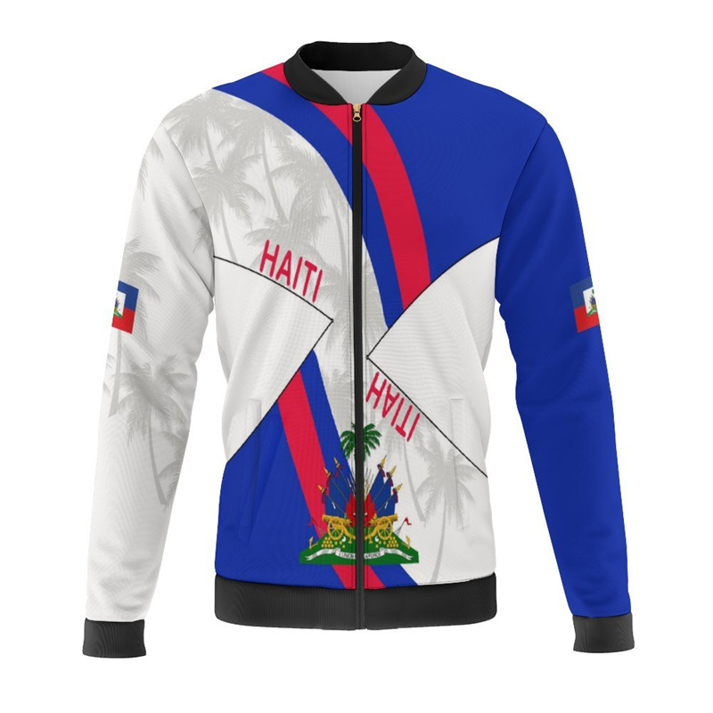 Haiti Flag Map 3d Print Jacket - Mens Fashion Bomber Jacket ulasan dan harga