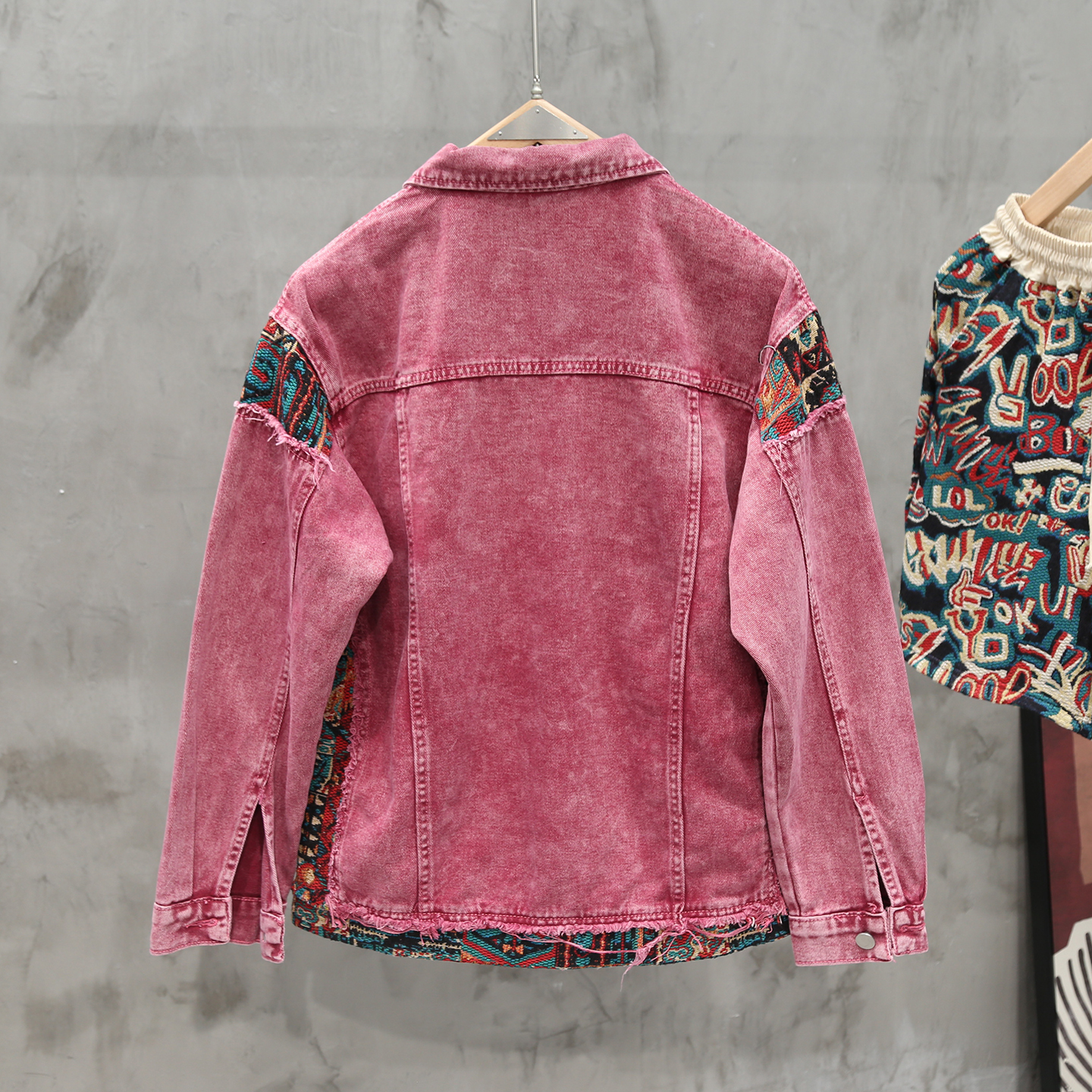 Bohemian Style Patchwork Denim - Mens Fashion Denim Jacket ulasan dan harga