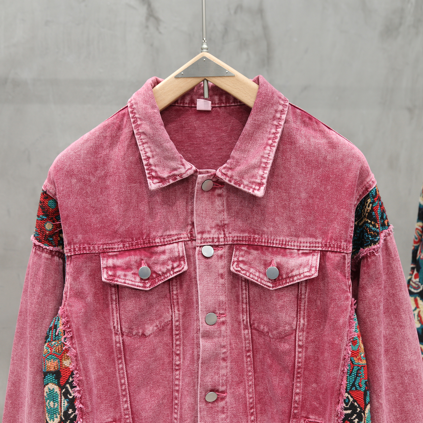 Bohemian Style Patchwork Denim - Mens Fashion Denim Jacket ulasan dan harga